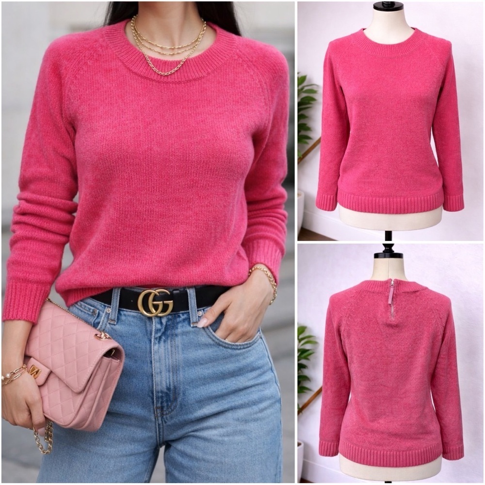 103 Talbots | EUC Jordan Cotton Pink Crewneck Kit Sweater Long Sleeve (size SP)